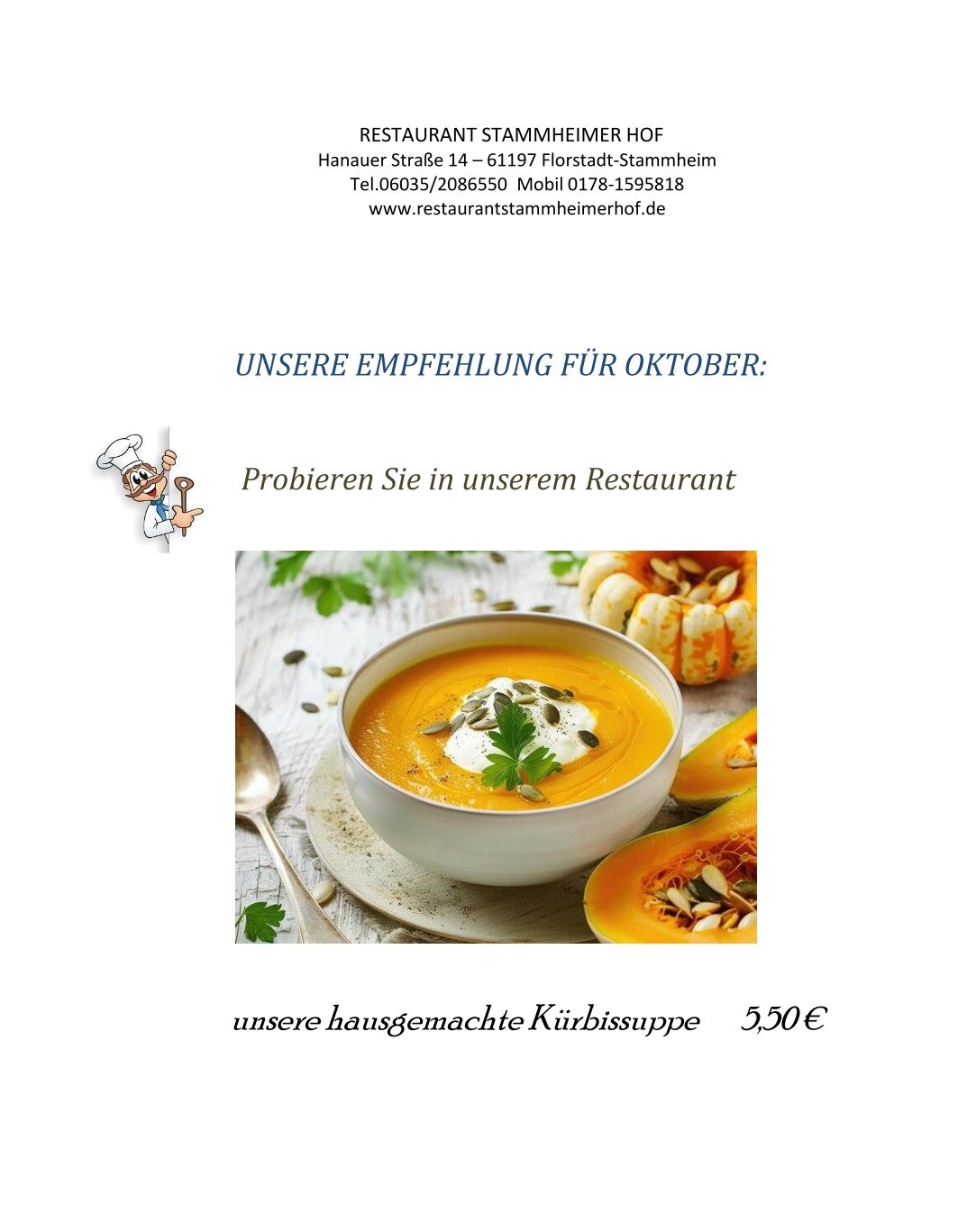 empfehlungen kürbissuppe im oktober